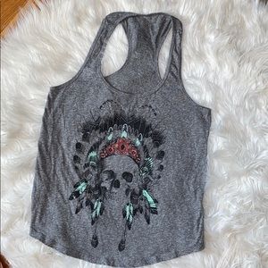 Grey skull racer back